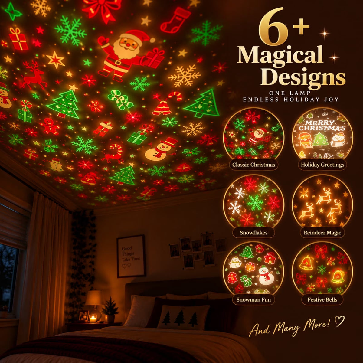 Plug and Play Hd USB Christmas Tree Projector, Christmas Tree Design Plug in Night Light Ceiling Projector Indoor, Night Light Projector for Holiday Party Xmas Gifts