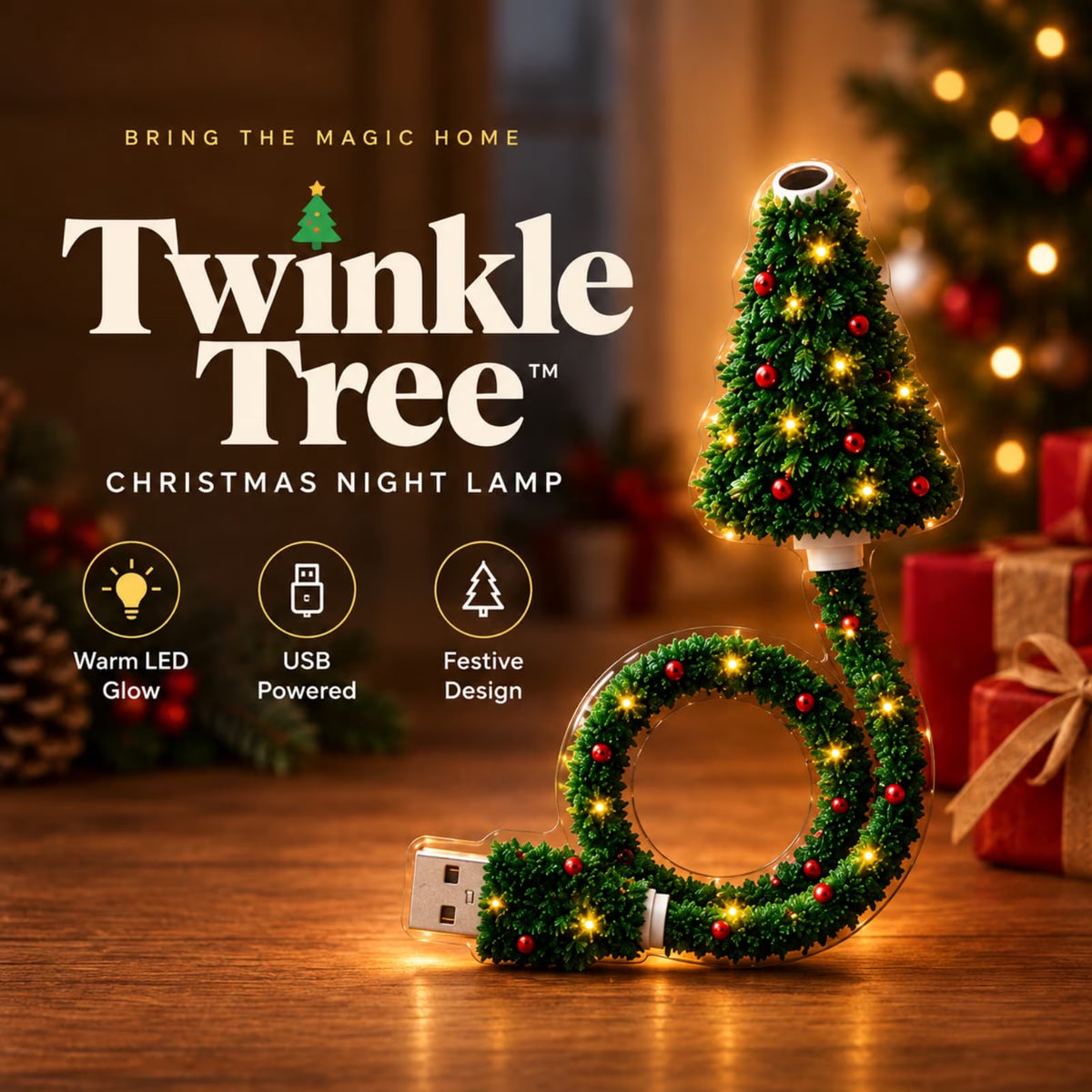 Plug and Play Hd USB Christmas Tree Projector, Christmas Tree Design Plug in Night Light Ceiling Projector Indoor, Night Light Projector for Holiday Party Xmas Gifts