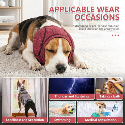 Dog Calming Ear Cover for Fireworks & Thunderstorm Noise Protection, Large